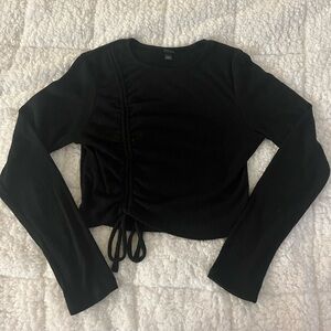 Wild Fable black cinch cropped long sleeve shirt